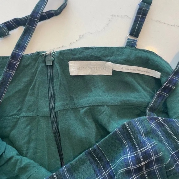 Urban Outfitters | UO Straight Green Plaid Mini Dress, Size 0 (XS) - Picture 10 of 13